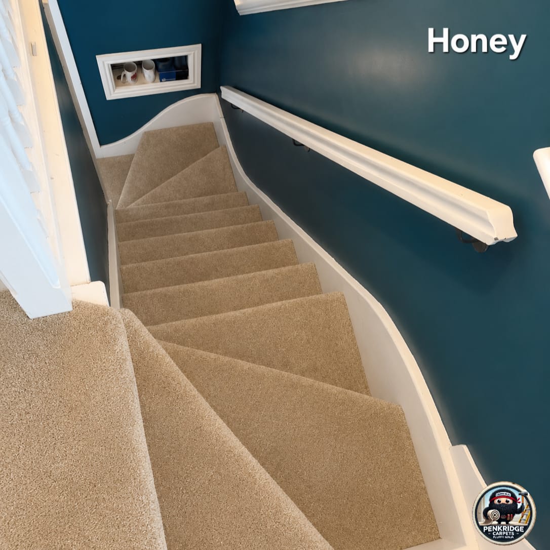 Honey stairs carpet